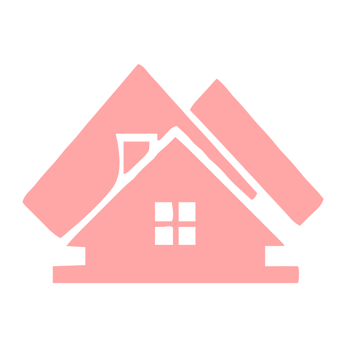Layered Overlap House Logo #ffa6a6