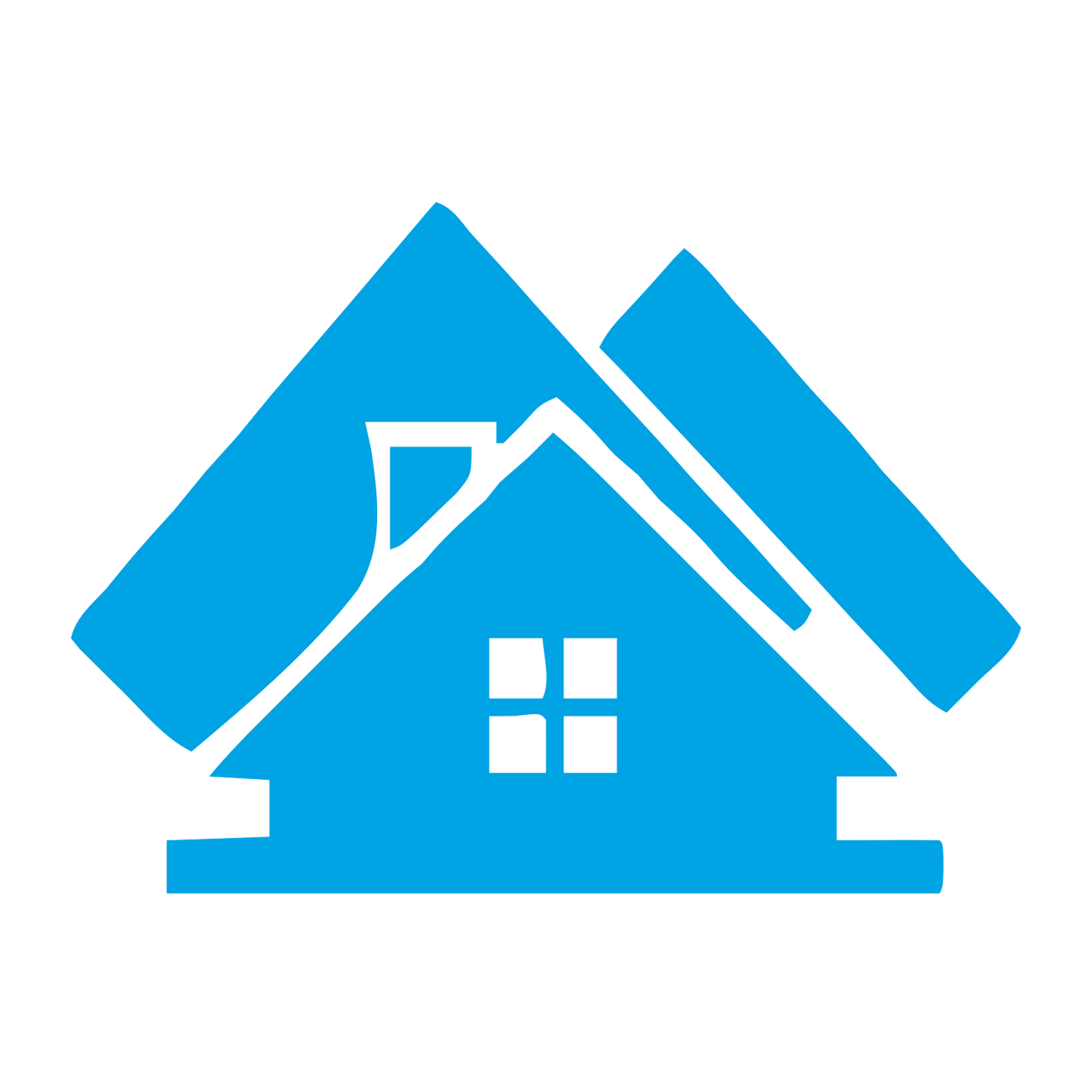 Layered Overlap House Logo #00a3e4