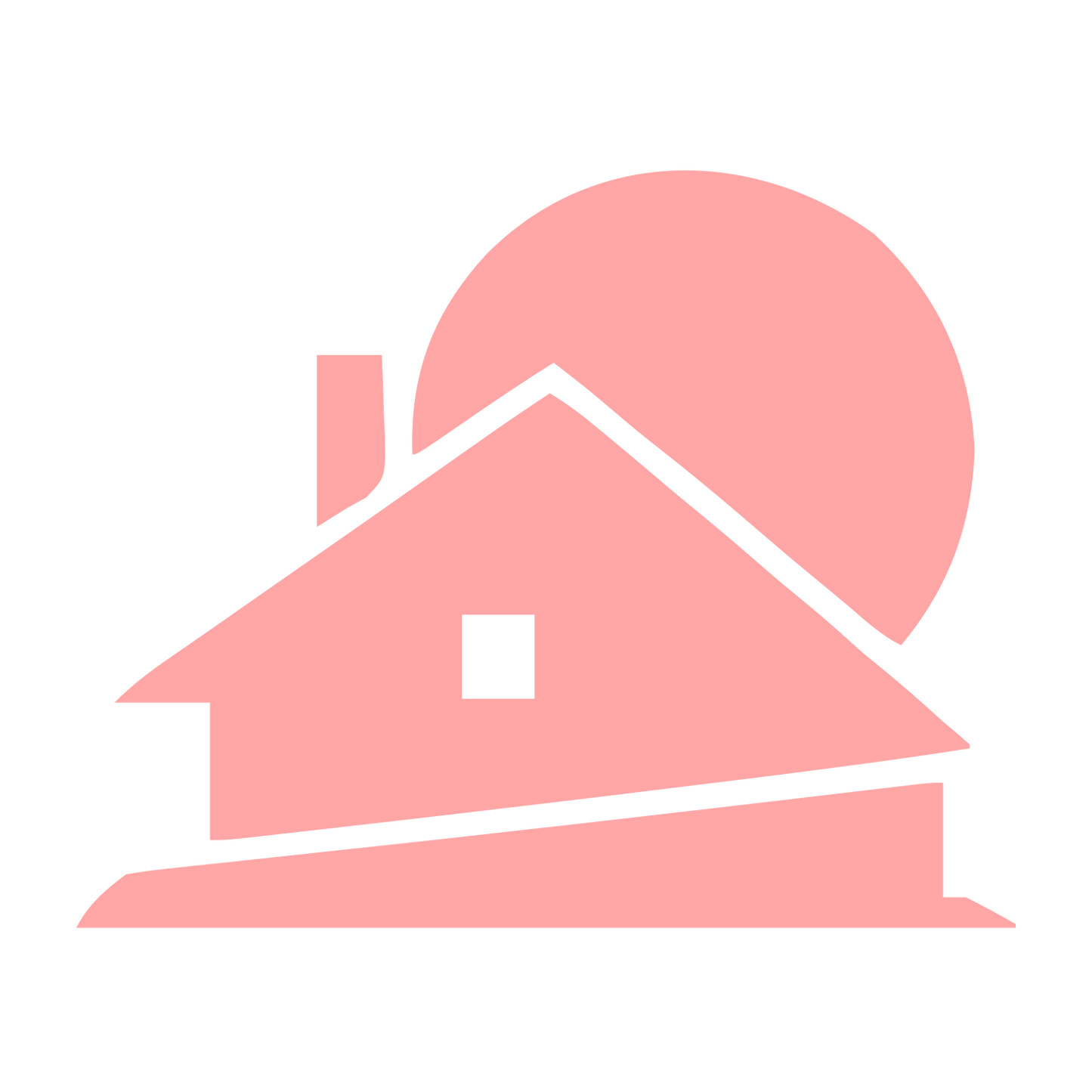 House and Sun Logo #ffa6a6
