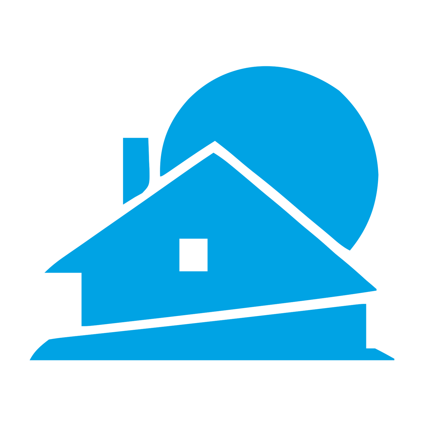 House and Sun Logo #00a3e4
