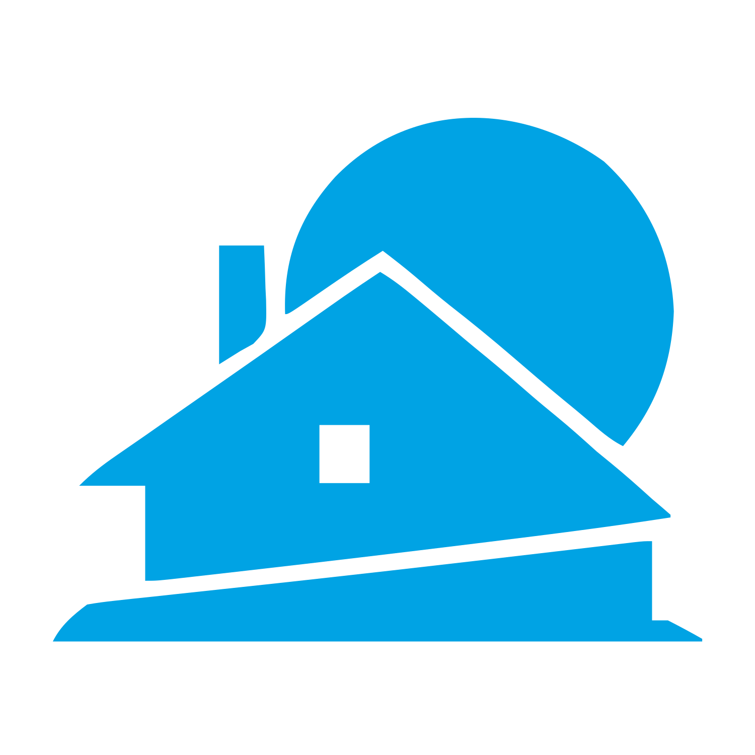 House and Sun Logo #00a3e4