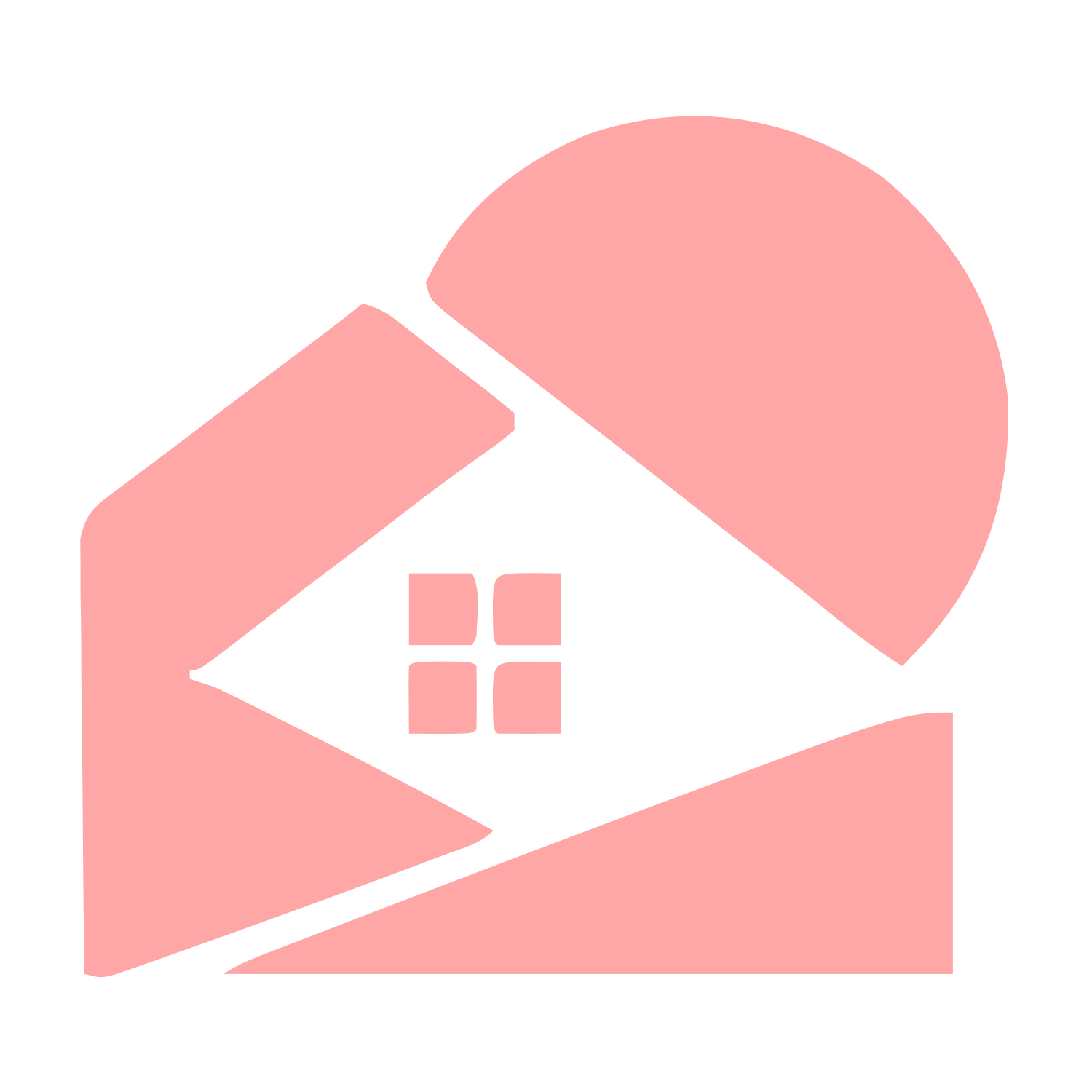 House and Sun Overlap Logo #ffa6a6