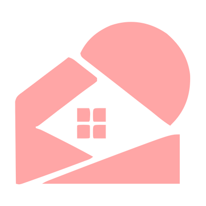 House and Sun Overlap Logo #ffa6a6