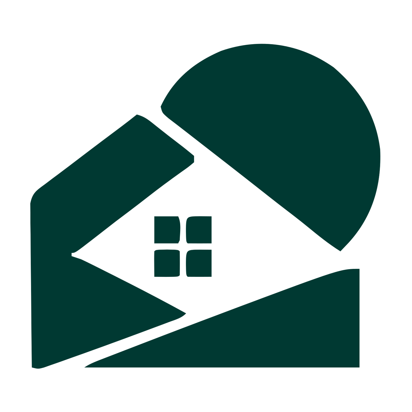 House and Sun Overlap Logo #003932