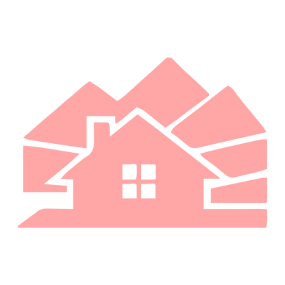 Cabin Mountains Layered Logo #ffa6a6