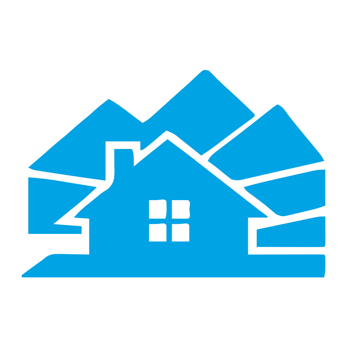 Cabin Mountains Layered Logo #00a3e4