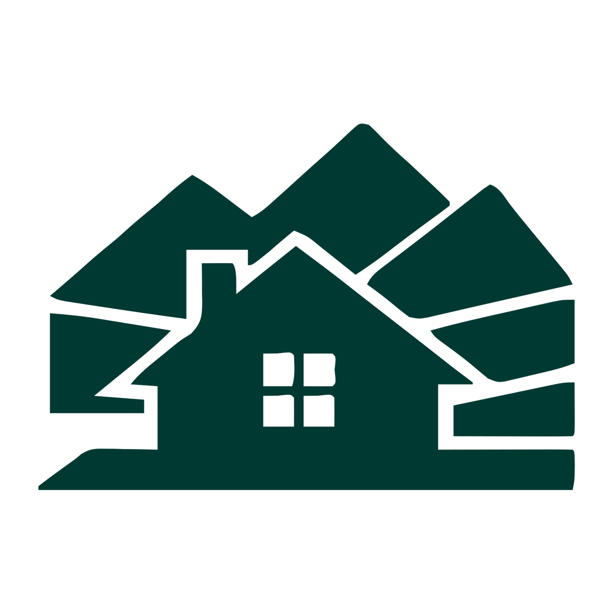 Cabin Mountains Layered Logo #003932