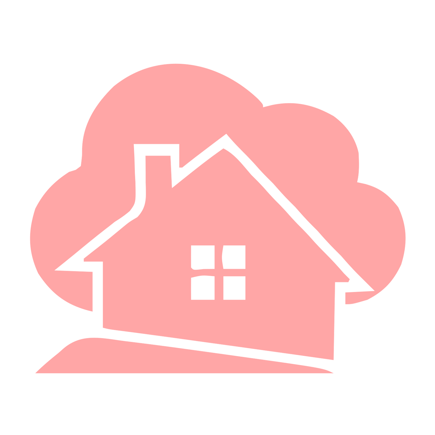 House Cloud Overlap Logo #ffa6a6