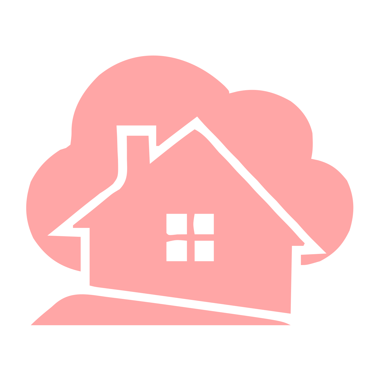 House Cloud Overlap Logo #ffa6a6