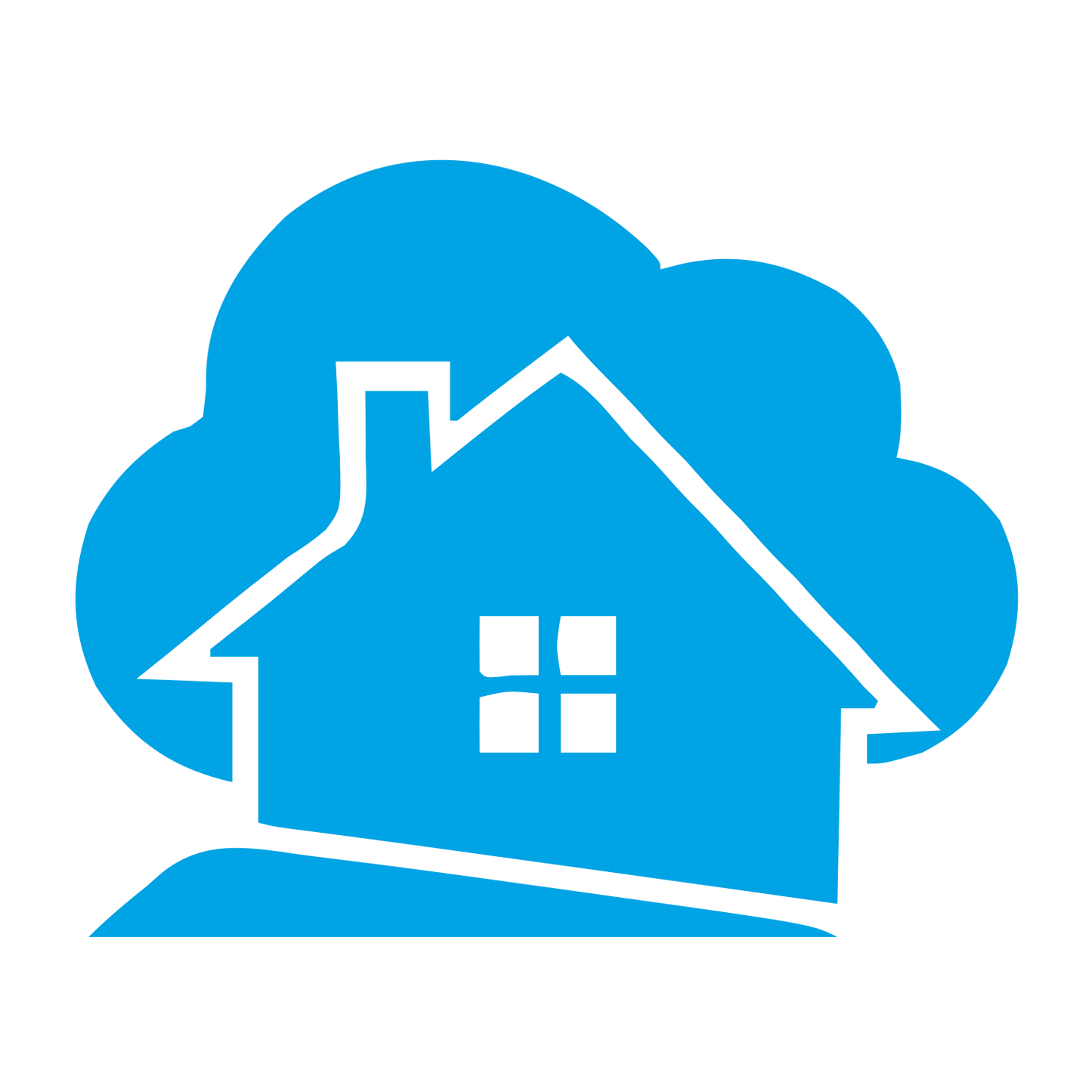 House Cloud Overlap Logo #00a3e4