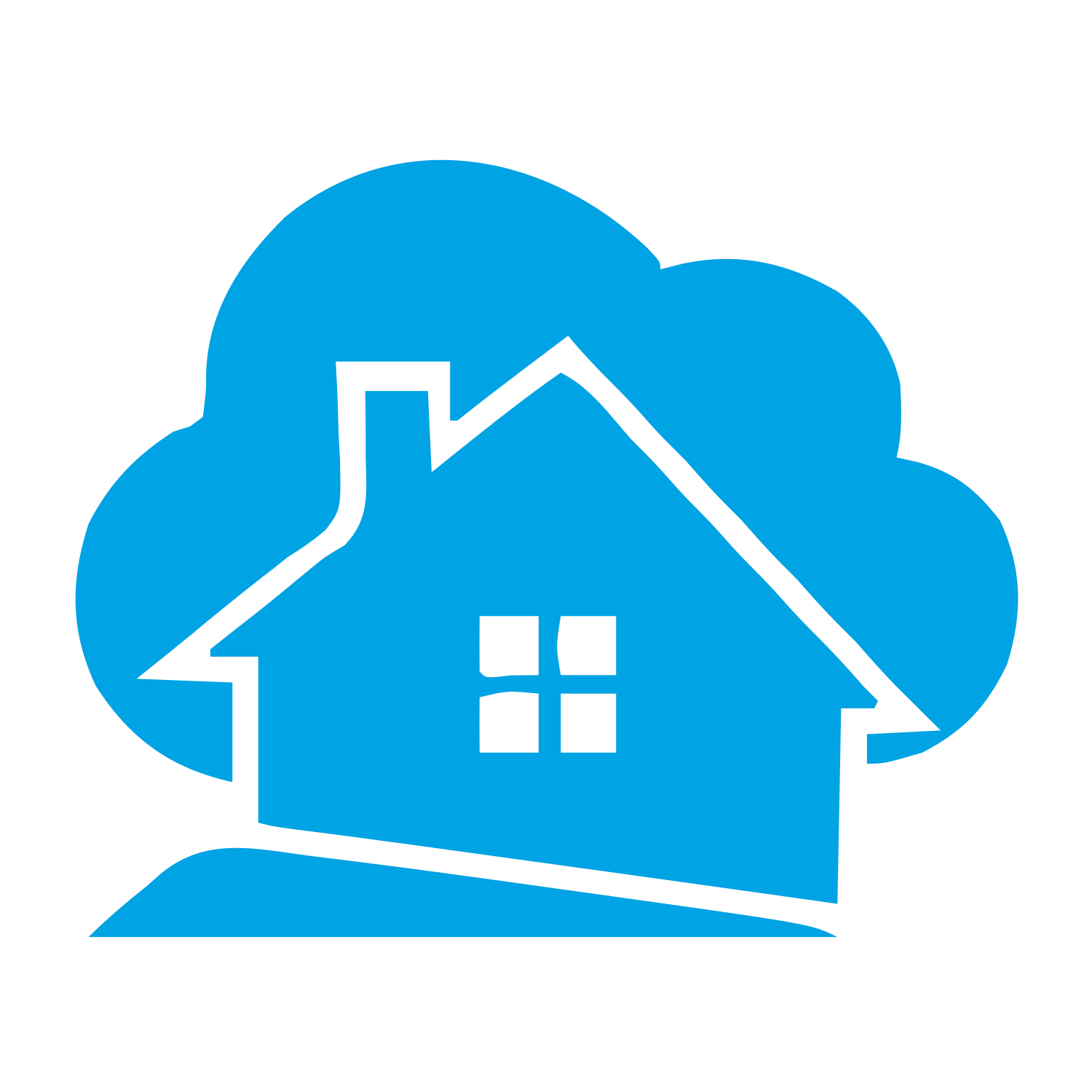 House Cloud Overlap Logo #00a3e4