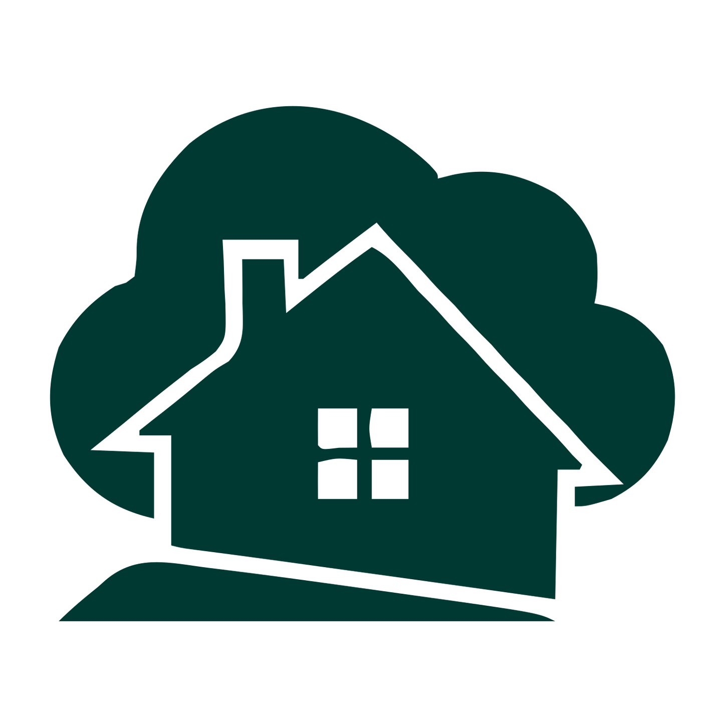 House Cloud Overlap Logo #003932