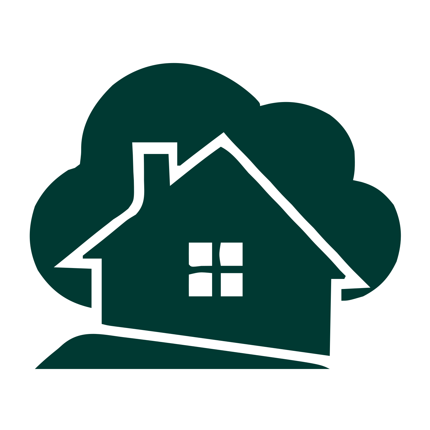 House Cloud Overlap Logo #003932