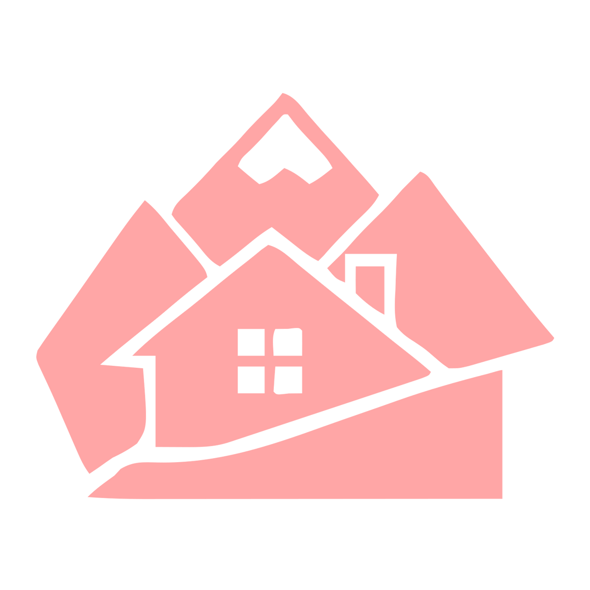 Mountain Cabin Overlap Logo #ffa6a6