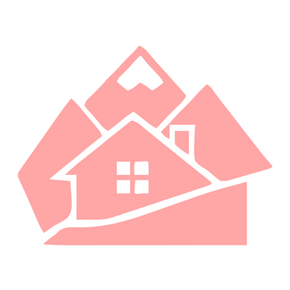 Mountain Cabin Overlap Logo #ffa6a6