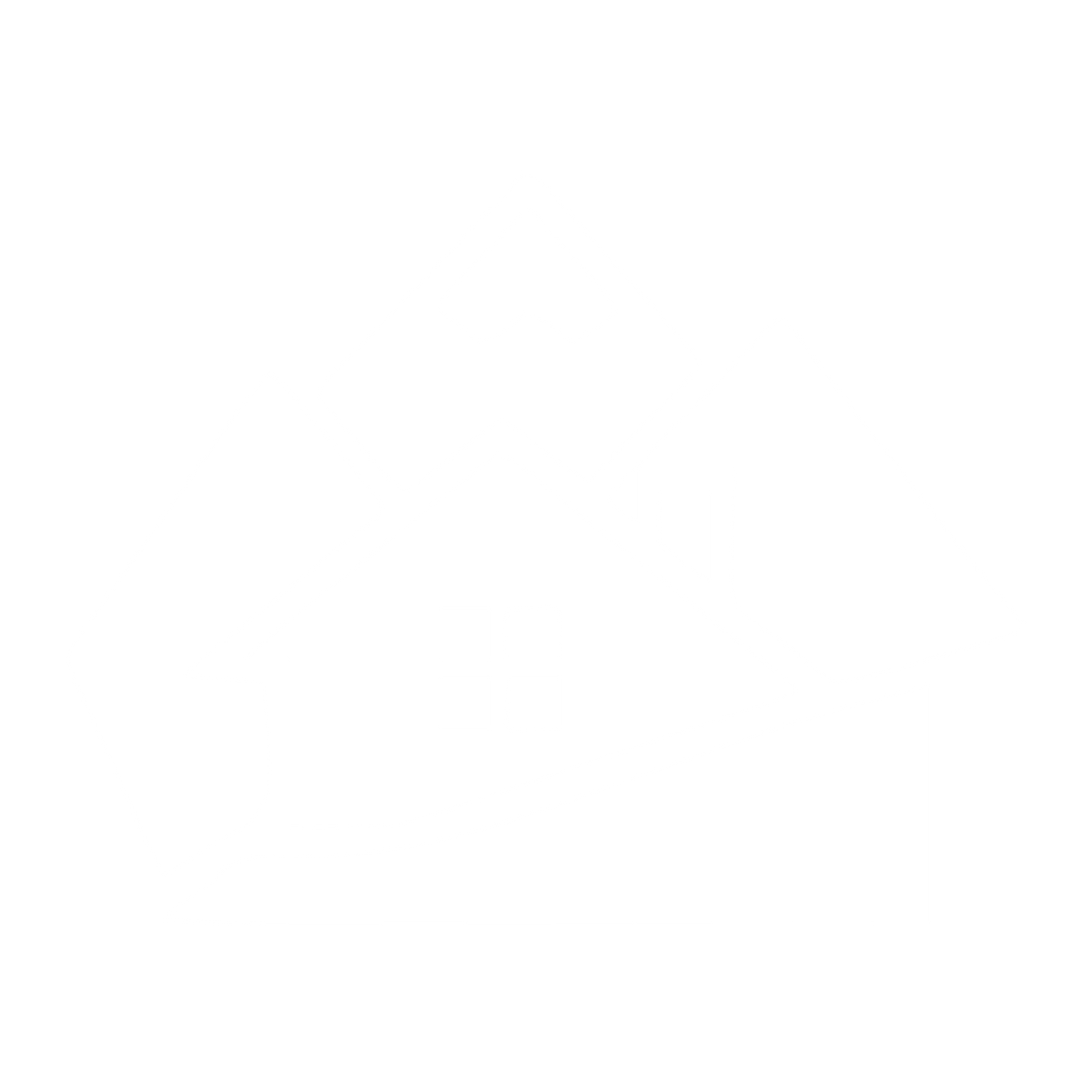 Mountain Cabin Overlap Logo #ffffff