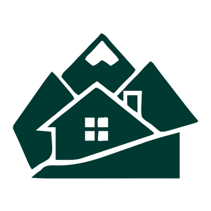 Mountain Cabin Overlap Logo #003932