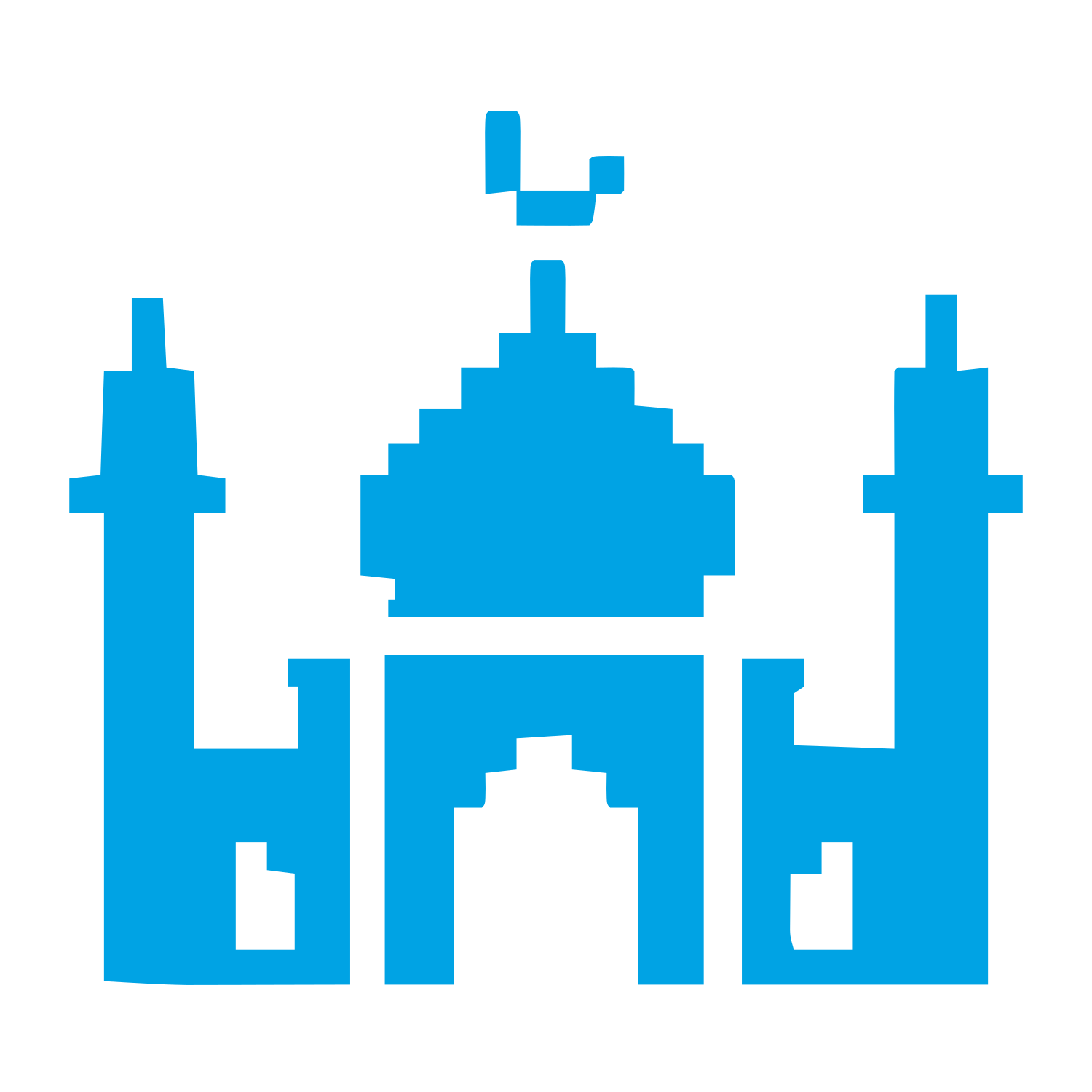 Pixel Mosque Logo #00a3e4