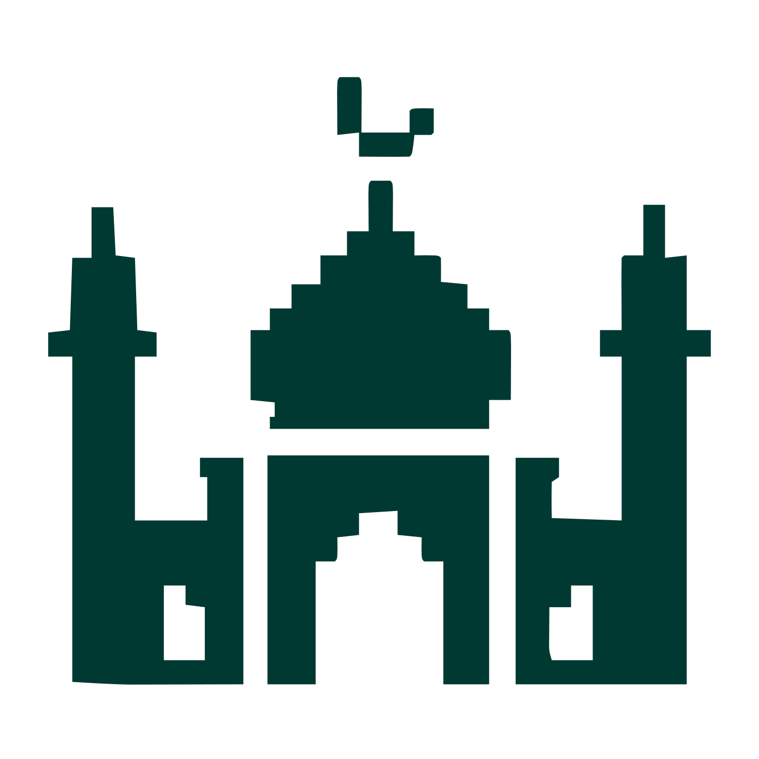 Pixel Mosque Logo #003932