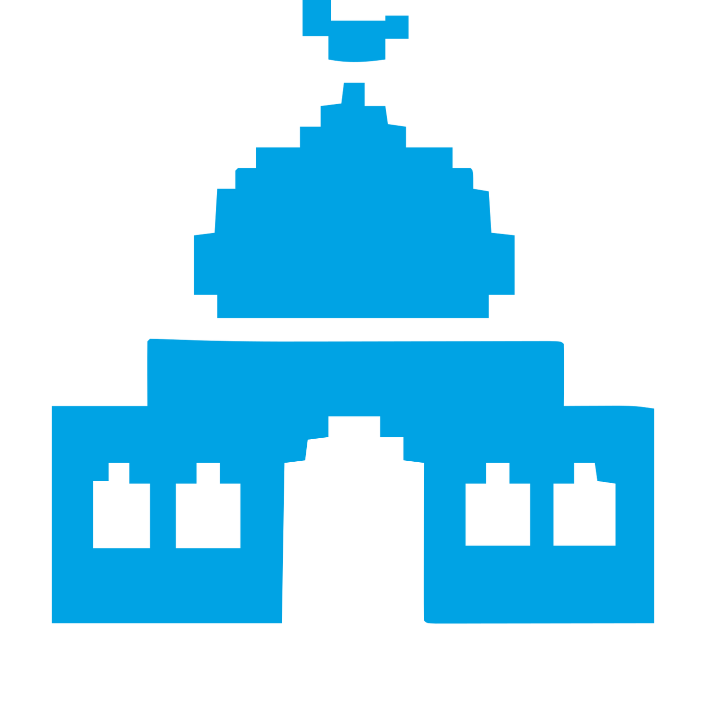 Pixel Mosque Logo #00a3e4