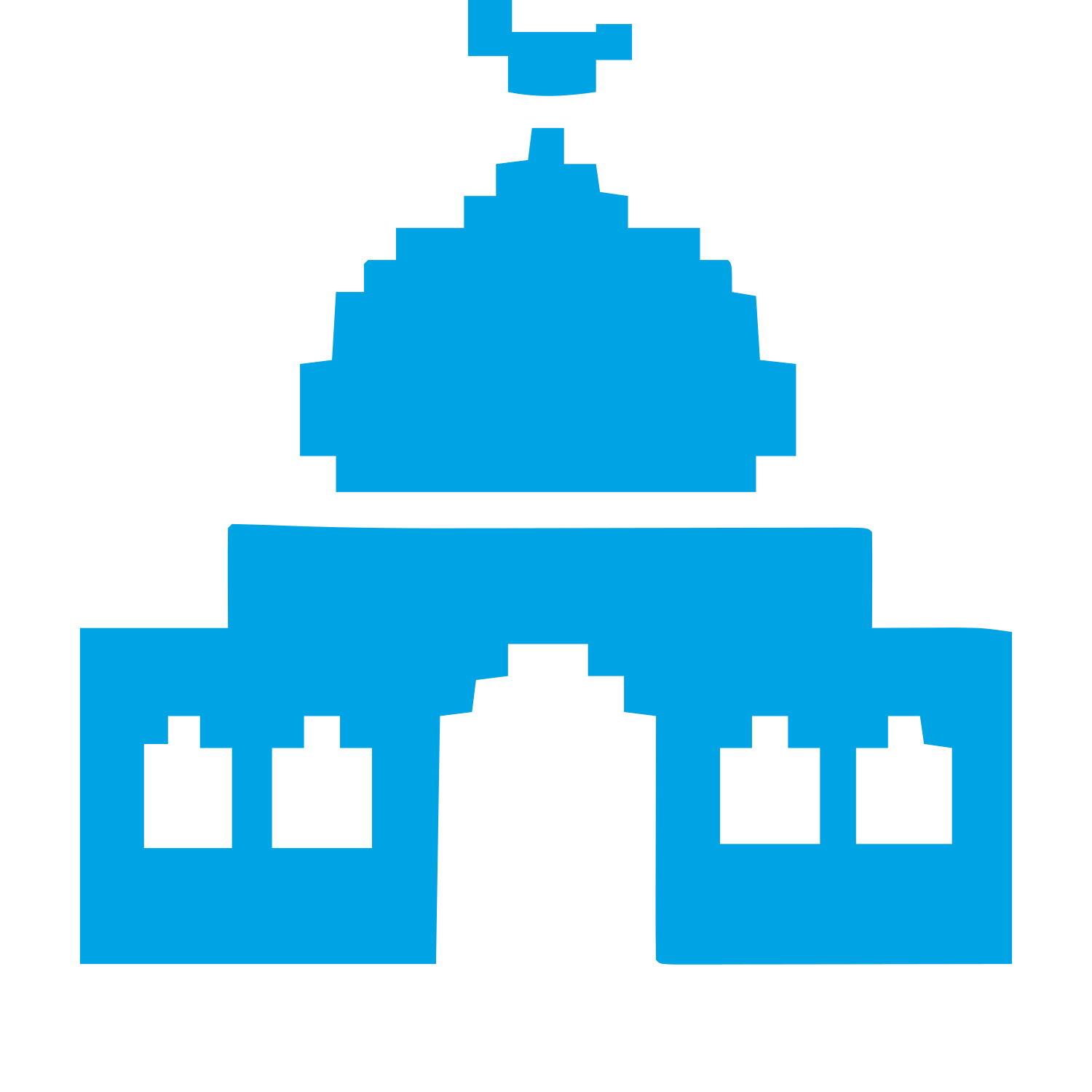 Pixel Mosque Logo #00a3e4