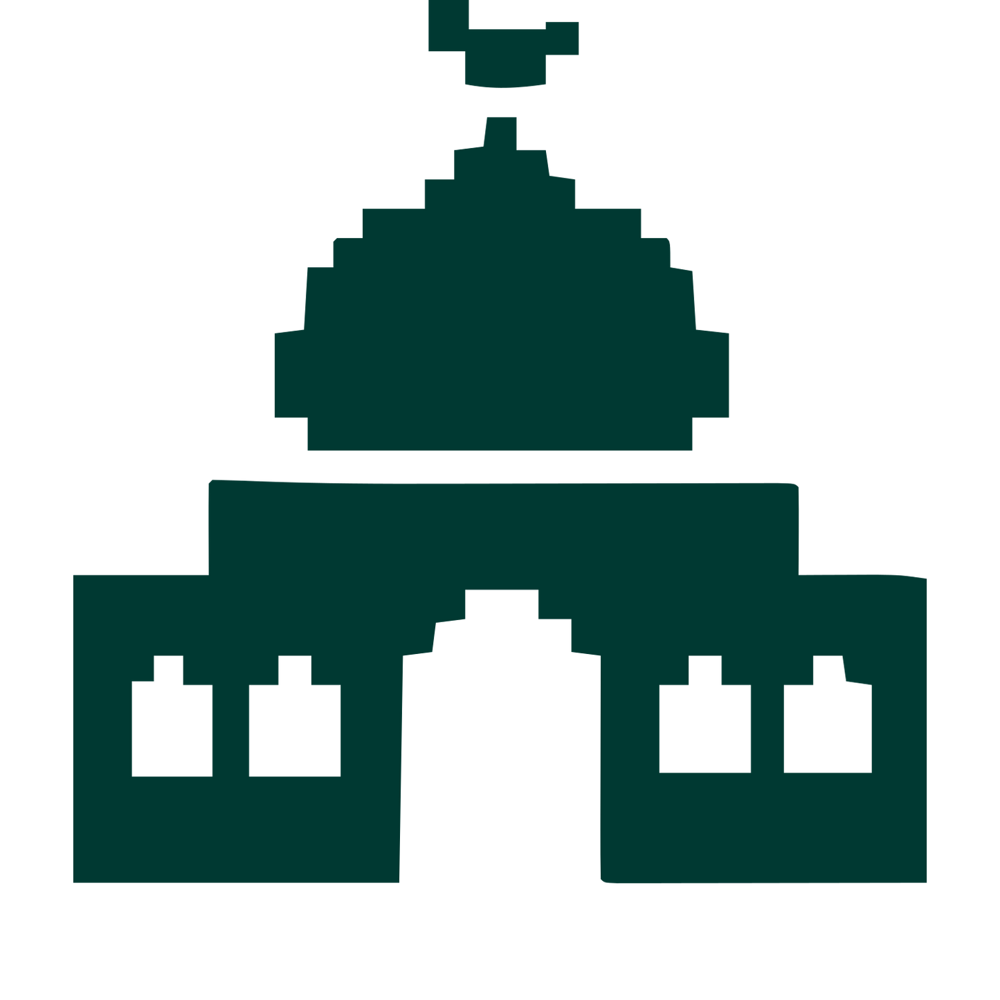 Pixel Mosque Logo #003932