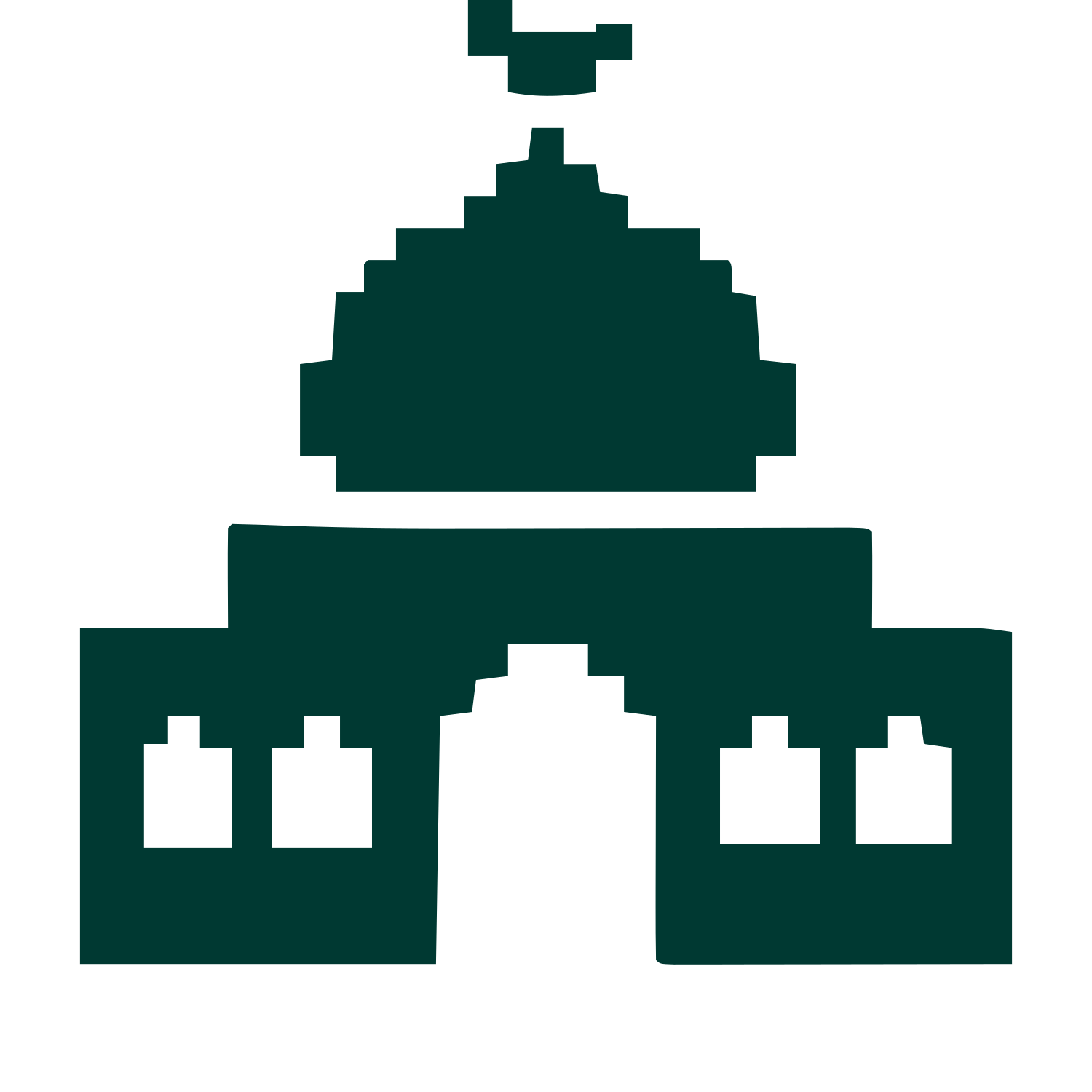Pixel Mosque Logo #003932