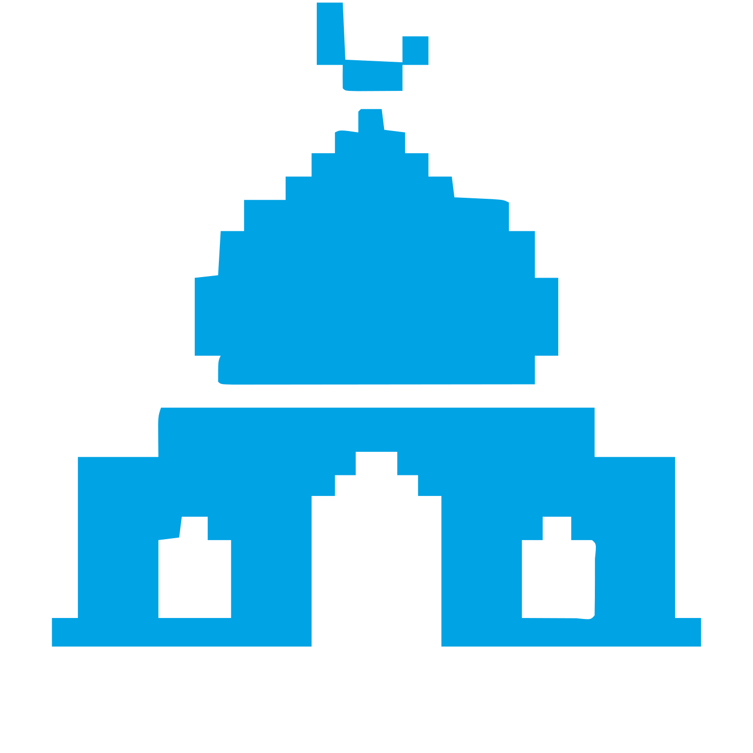Pixel Mosque Logo #00a3e4