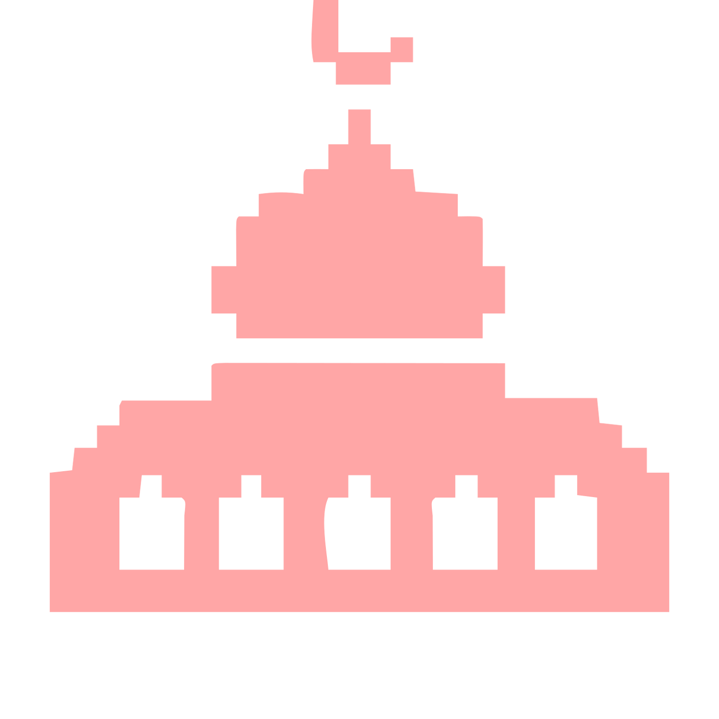 Pixel Mosque Dome Logo #ffa6a6