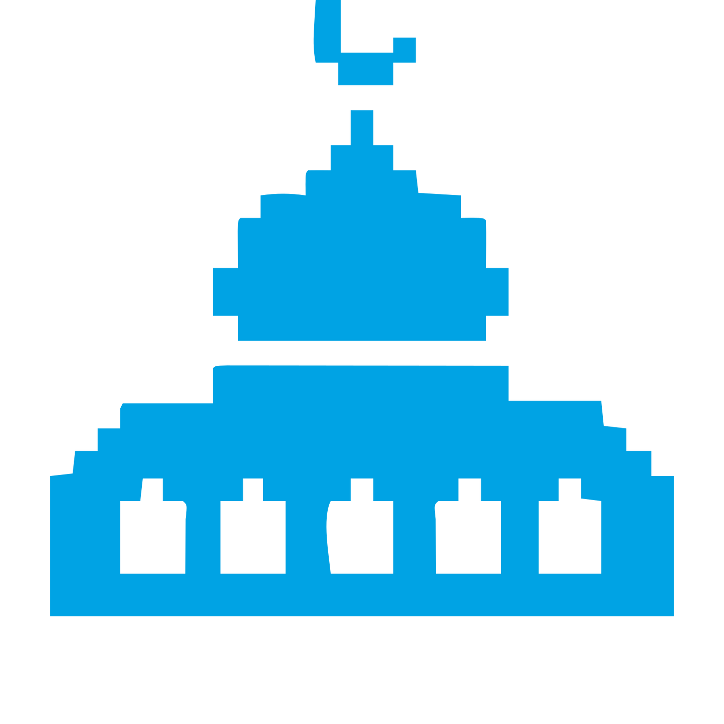 Pixel Mosque Dome Logo #00a3e4