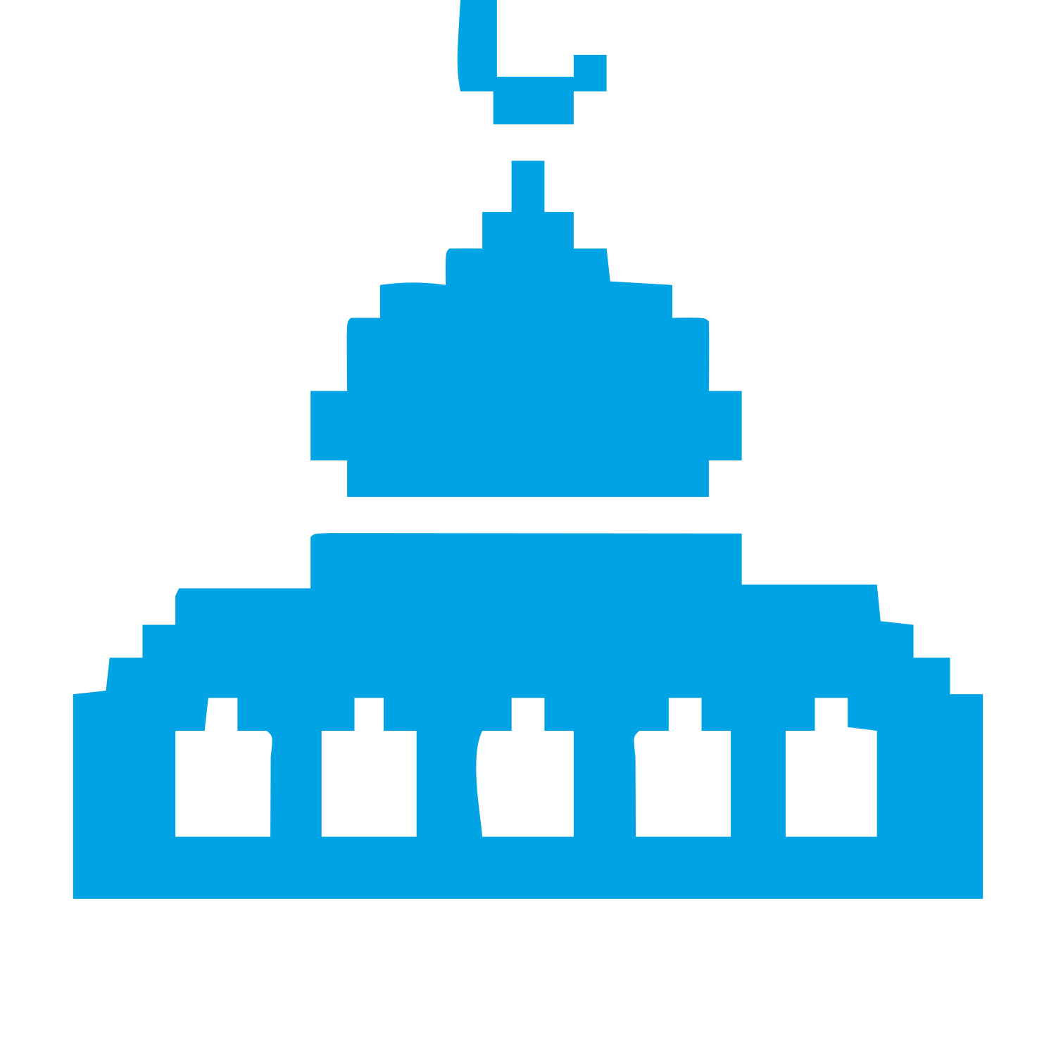 Pixel Mosque Dome Logo #00a3e4
