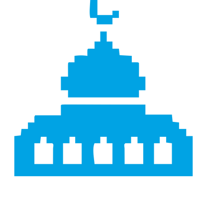 Pixel Mosque Dome Logo #00a3e4