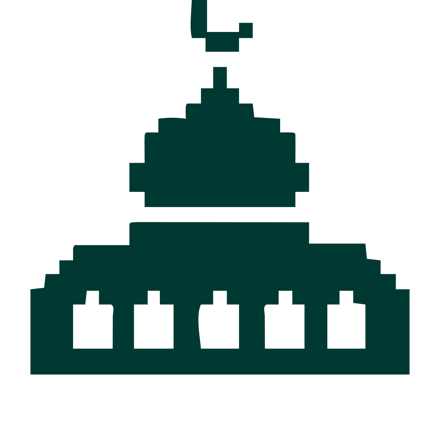 Pixel Mosque Dome Logo #003932