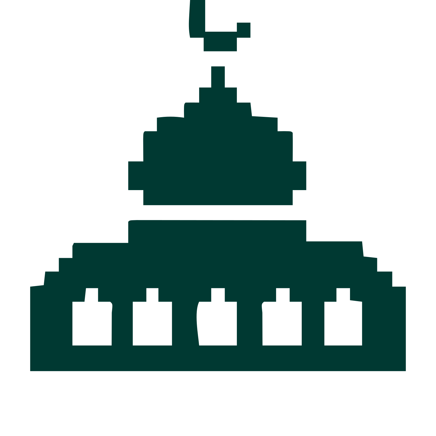 Pixel Mosque Dome Logo #003932