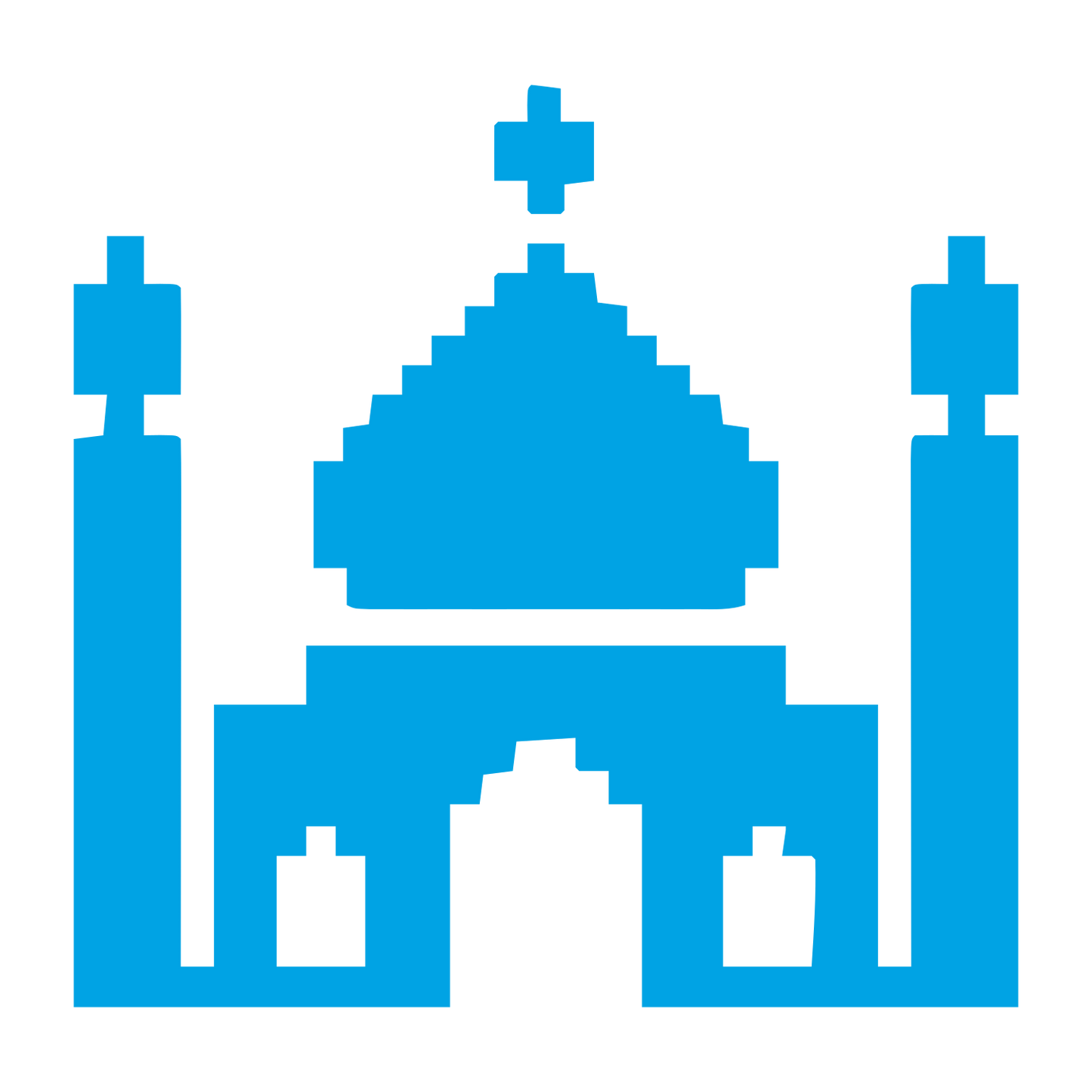 Pixel Mosque Logo #00a3e4