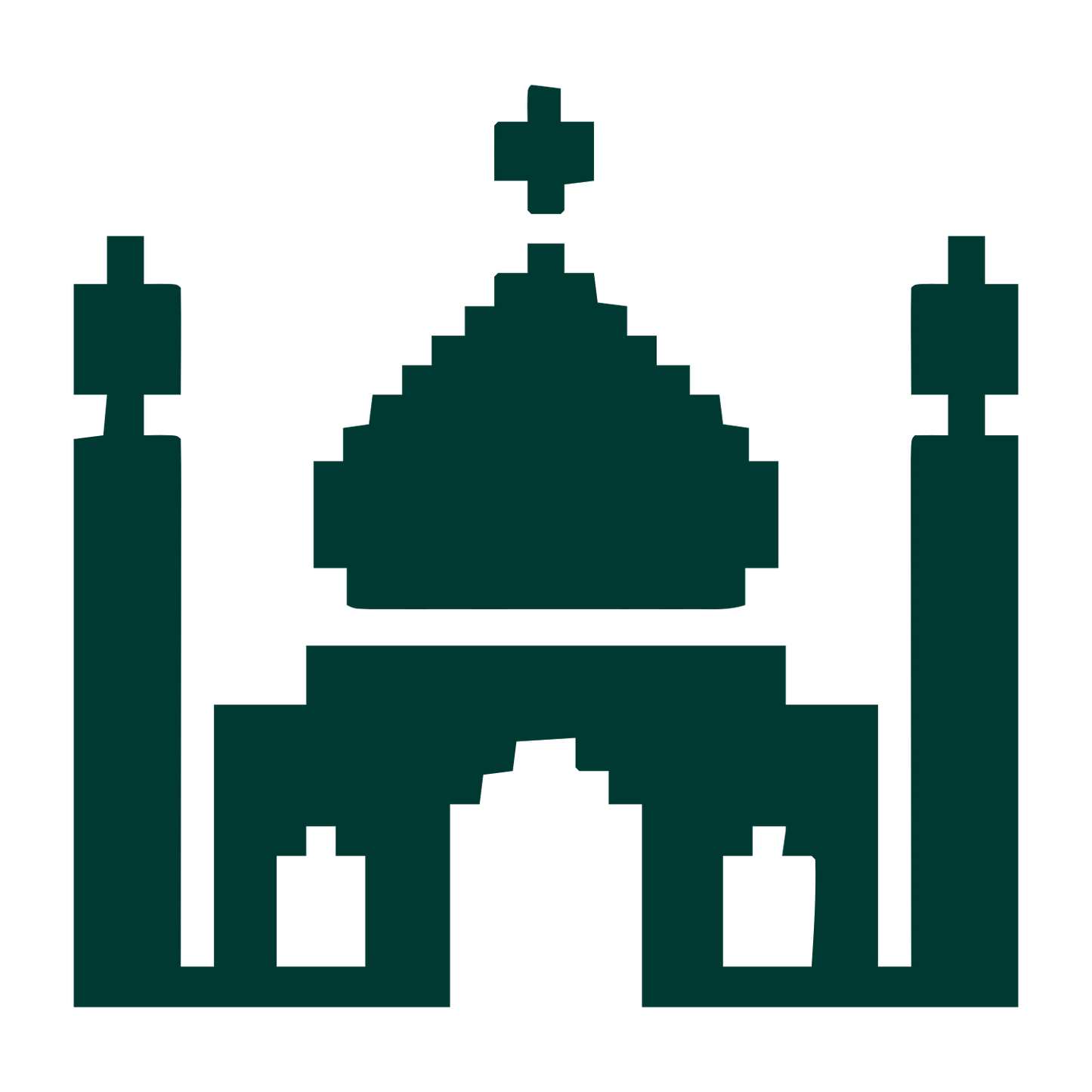 Pixel Mosque Logo #003932