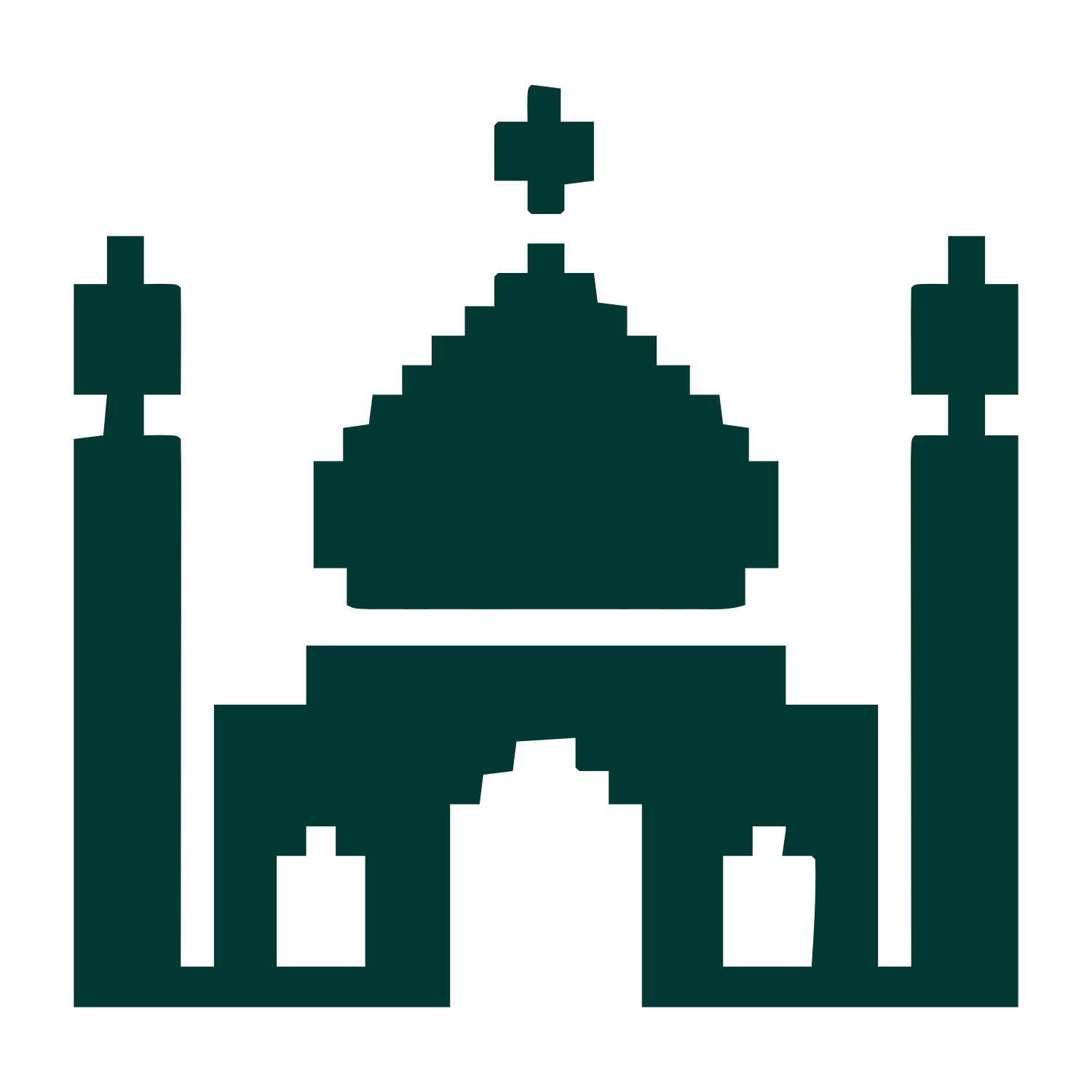 Pixel Mosque Logo #003932