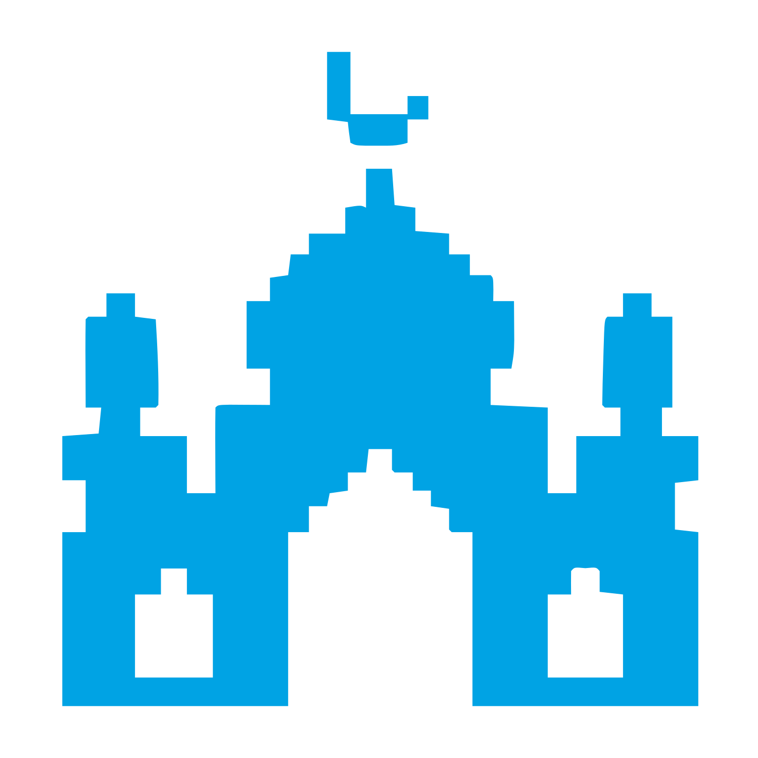 Pixel Mosque Logo #00a3e4