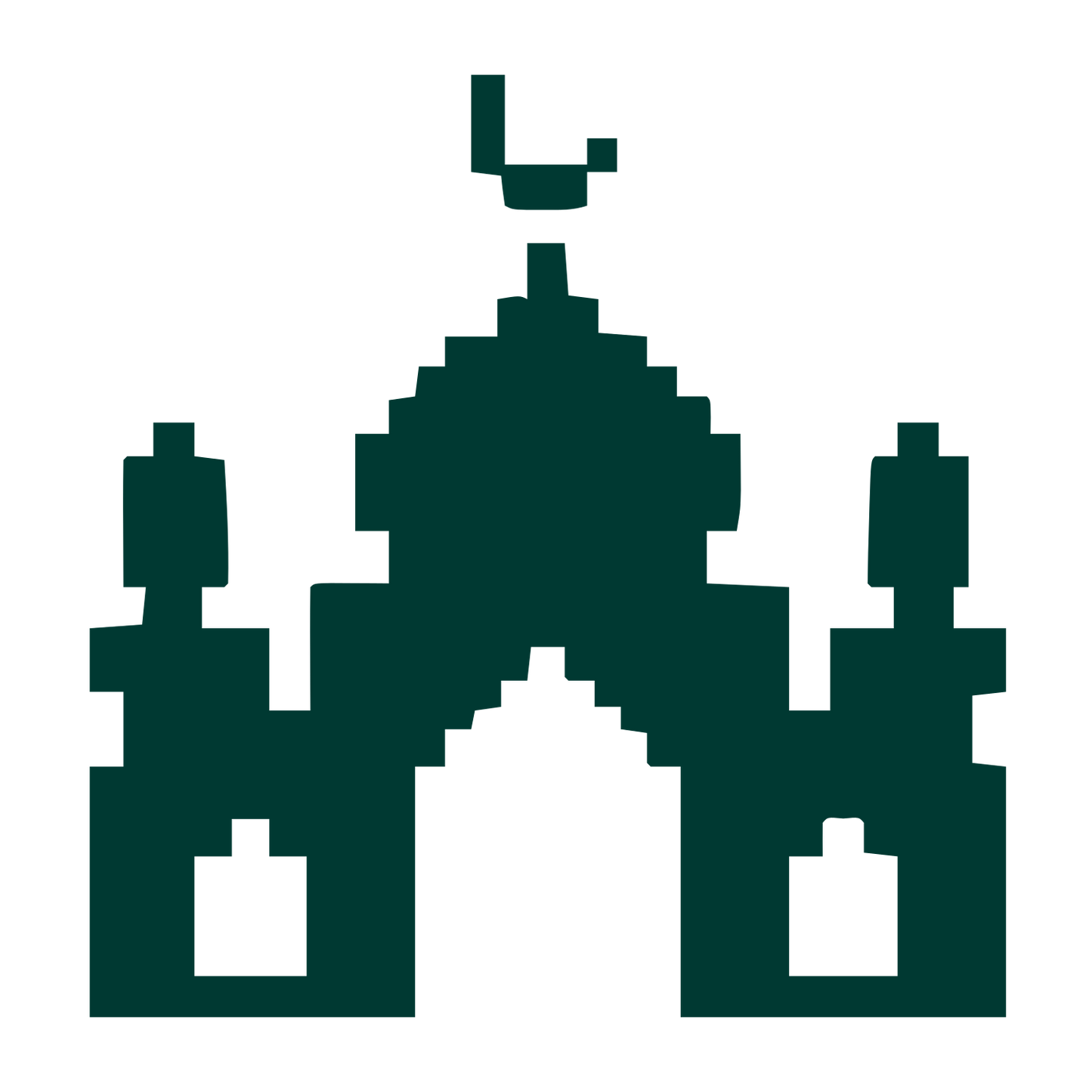 Pixel Mosque Logo #003932