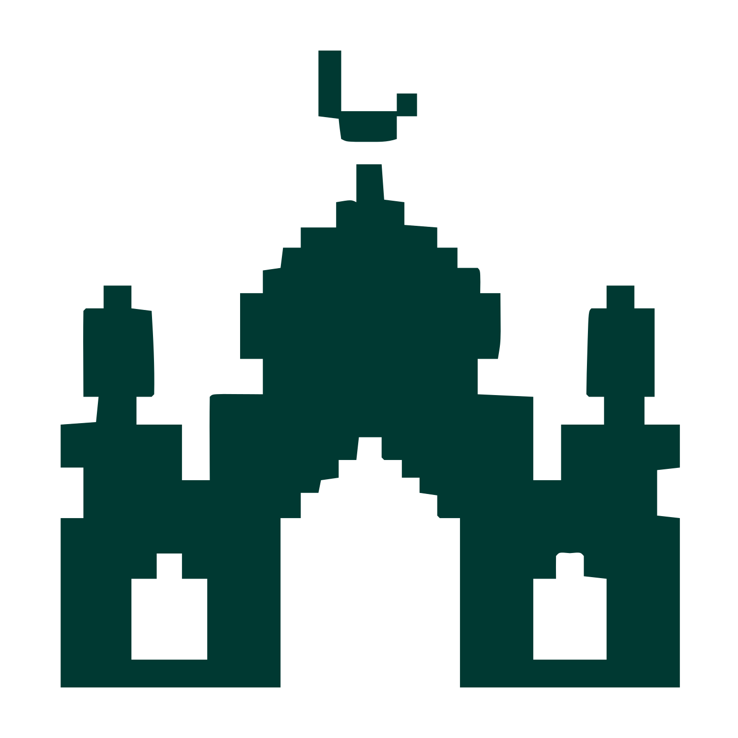 Pixel Mosque Logo #003932