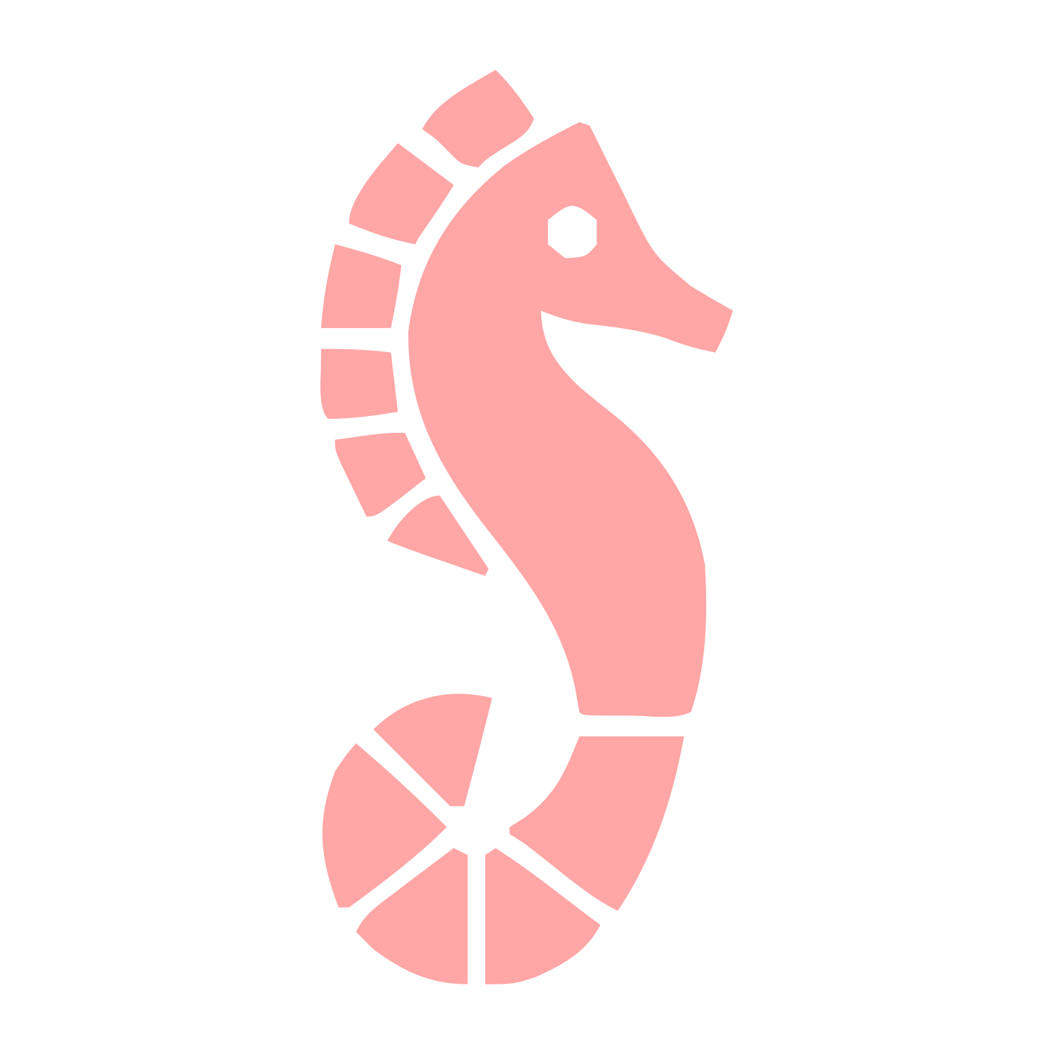 Swiss Style Seahorse Logo #ffa6a6