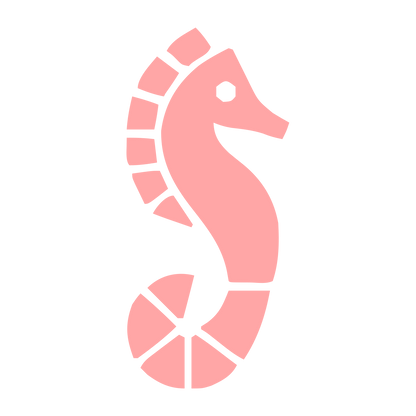 Swiss Style Seahorse Logo #ffa6a6