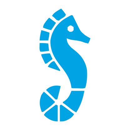 Swiss Style Seahorse Logo #00a3e4