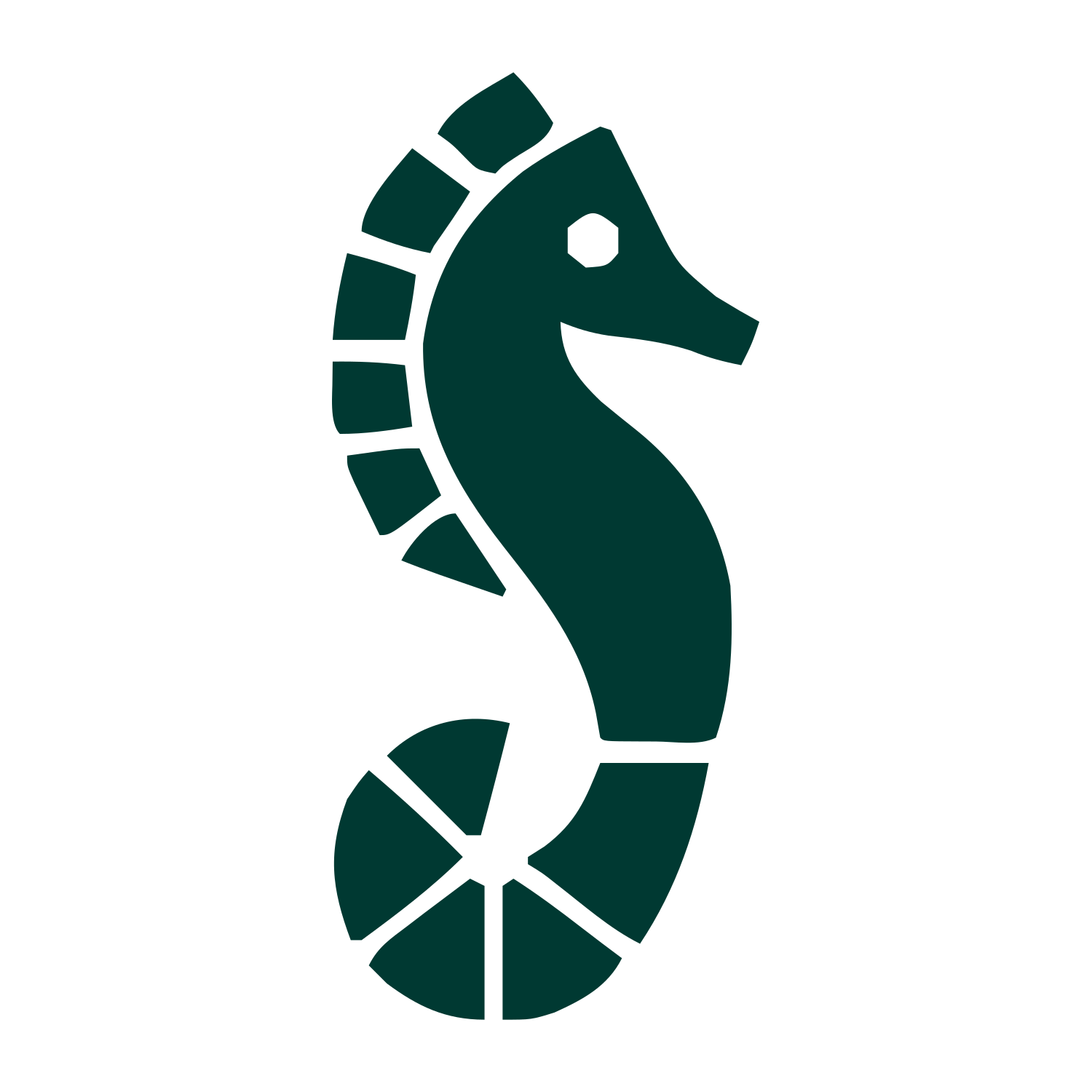 Swiss Style Seahorse Logo #003932