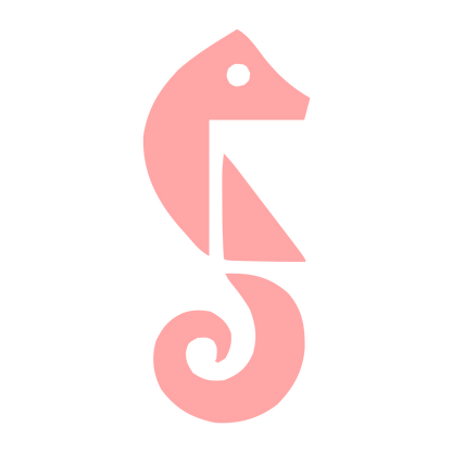 Swiss Style Seahorse Logo #ffa6a6