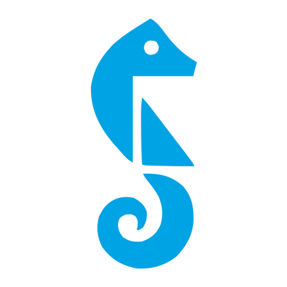 Swiss Style Seahorse Logo #00a3e4