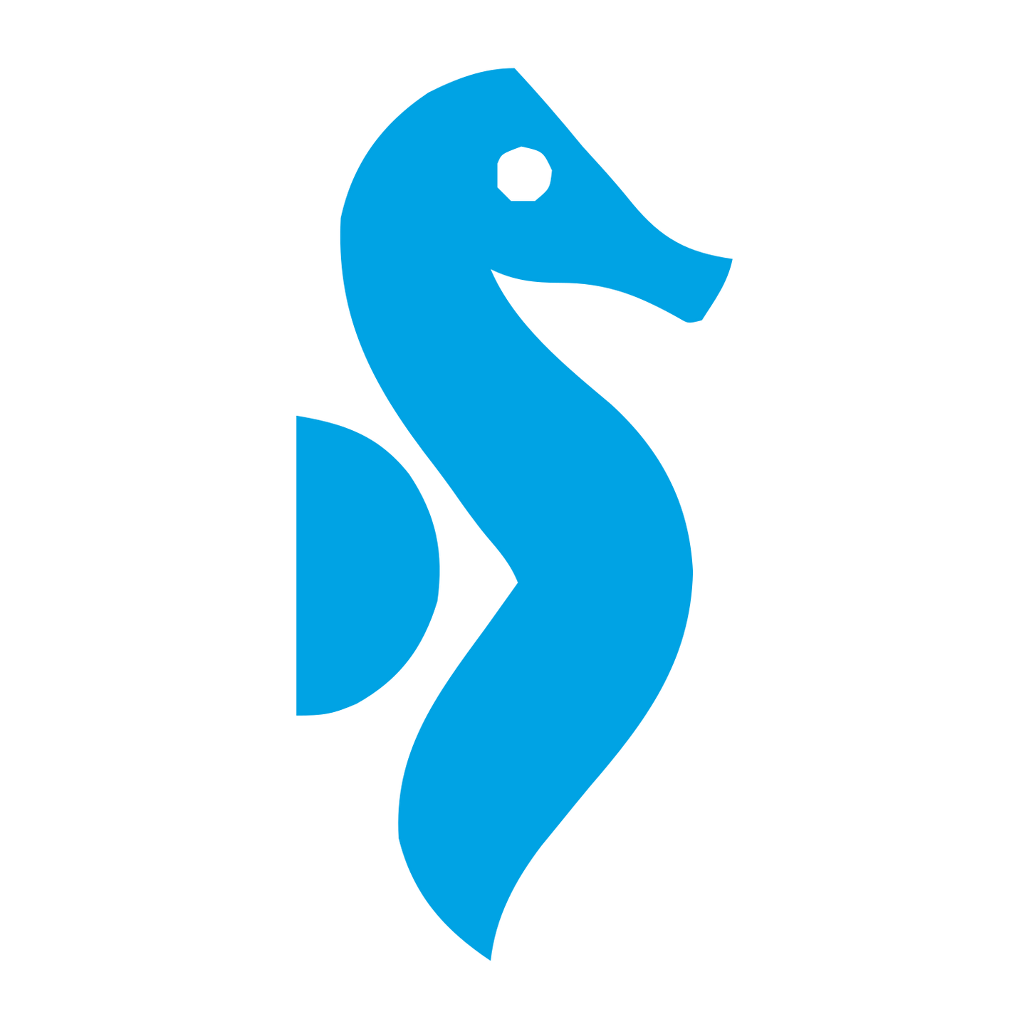 Geometric Seahorse Logo #00a3e4