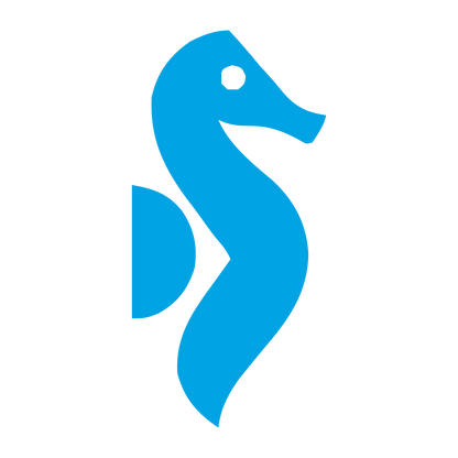 Geometric Seahorse Logo #00a3e4