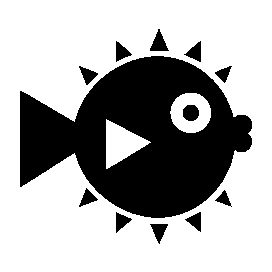 Bold Geometric Pufferfish Logo