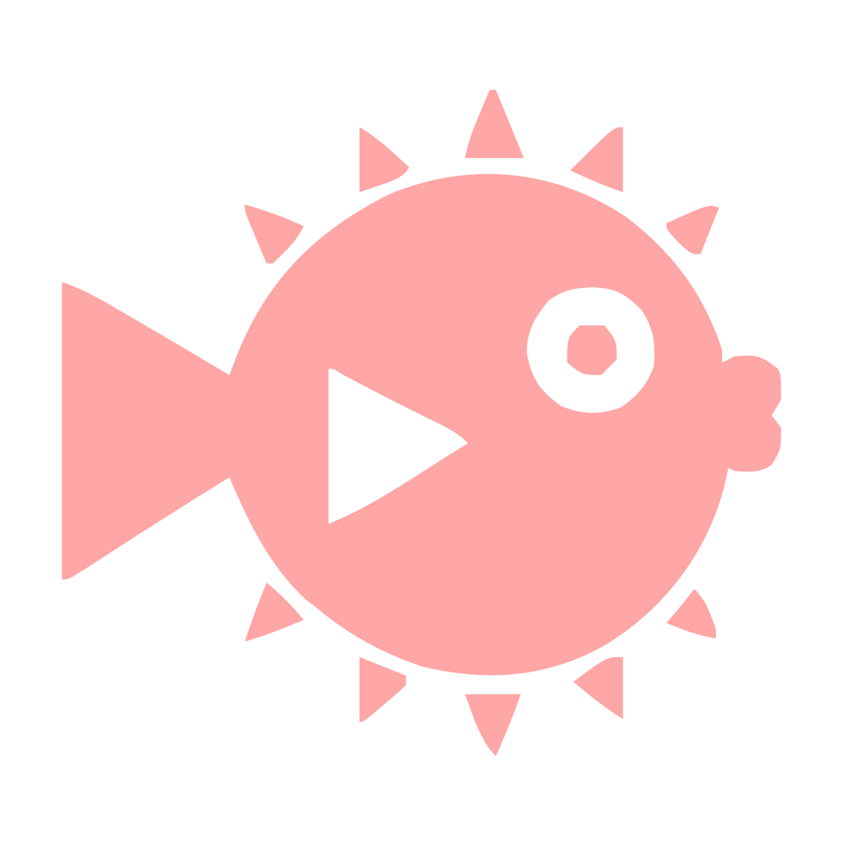 Bold Geometric Pufferfish Logo #ffa6a6